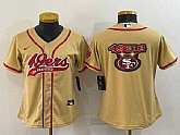 Youth San Francisco 49ers Gold Team Big Logo With Patch Cool Base Stitched Baseball Jersey,baseball caps,new era cap wholesale,wholesale hats